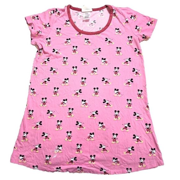 Disney M Off To Sleep We Go Munki Munki Pink Mickey Mouse Short Sleeve Gown - Picture 1 of 7